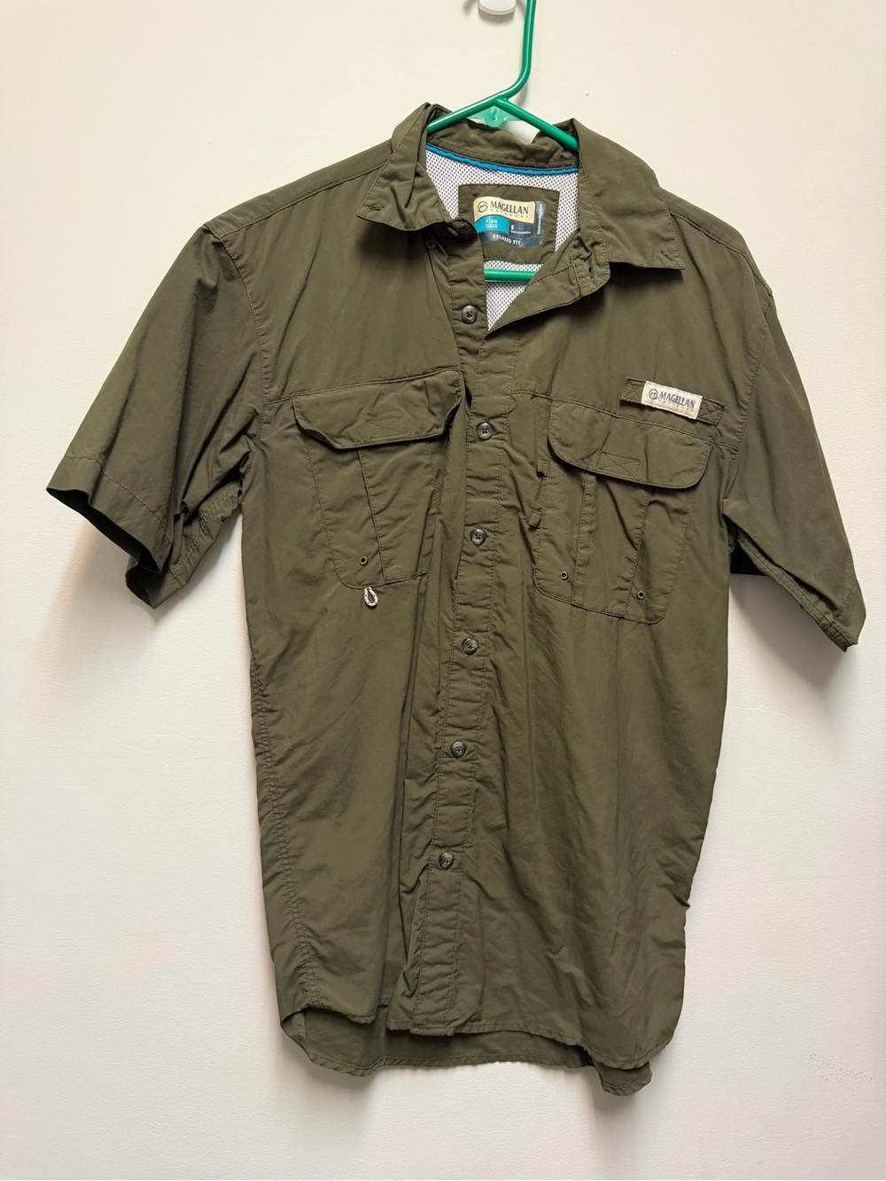 Magellan Outdoors Short-Sleeve Button-Down Fishing Shirt - Olive